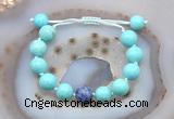 CGB9619 12mm round blue howlite & blue spot stone adjustable bracelets