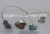 CGB965 15*15mm - 18*18mm heart druzy agate bangles wholesale