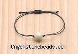 CGB9921 Fashion 12mm white fossil jasper adjustable bracelet jewelry