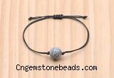 CGB9931 Fashion 12mm grey picture jasper adjustable bracelet jewelry