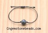 CGB9946 Fashion 12mm snowflake obsidian adjustable bracelet jewelry