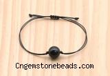 CGB9948 Fashion 12mm black obsidian adjustable bracelet jewelry