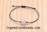 CGB9992 Fashion 12mm faceted rose quartz adjustable bracelet jewelry