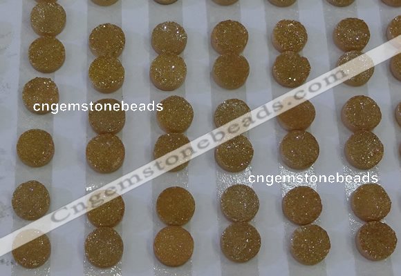 CGC104 12mm flat round druzy quartz cabochons wholesale