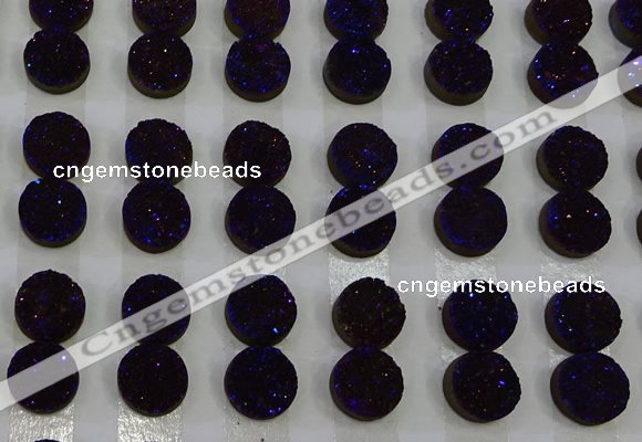 CGC106 12mm flat round druzy quartz cabochons wholesale