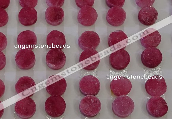 CGC107 12mm flat round druzy quartz cabochons wholesale