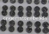 CGC113 14mm flat round druzy quartz cabochons wholesale