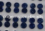 CGC114 14mm flat round druzy quartz cabochons wholesale