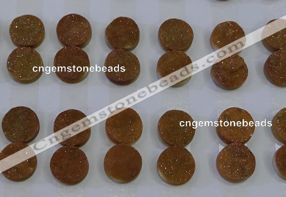 CGC115 14mm flat round druzy quartz cabochons wholesale