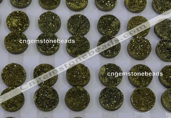 CGC121 16mm flat round druzy quartz cabochons wholesale