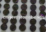 CGC123 16mm flat round druzy quartz cabochons wholesale