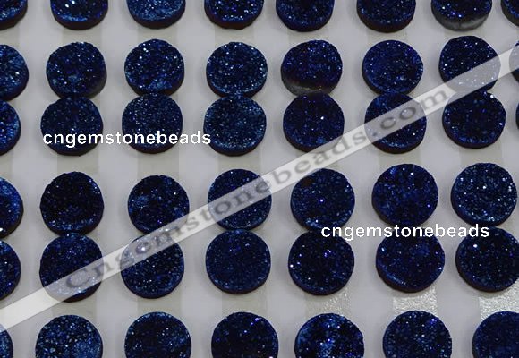 CGC124 16mm flat round druzy quartz cabochons wholesale