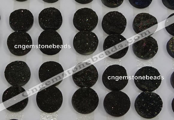 CGC125 16mm flat round druzy quartz cabochons wholesale