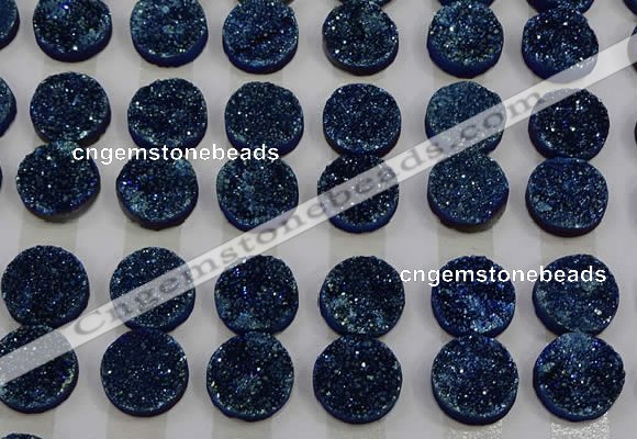 CGC126 16mm flat round druzy quartz cabochons wholesale