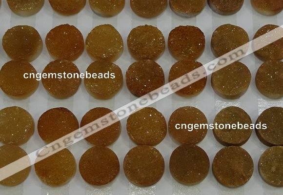 CGC127 16mm flat round druzy quartz cabochons wholesale