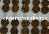 CGC130 18mm flat round druzy quartz cabochons wholesale