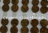 CGC130 18mm flat round druzy quartz cabochons wholesale