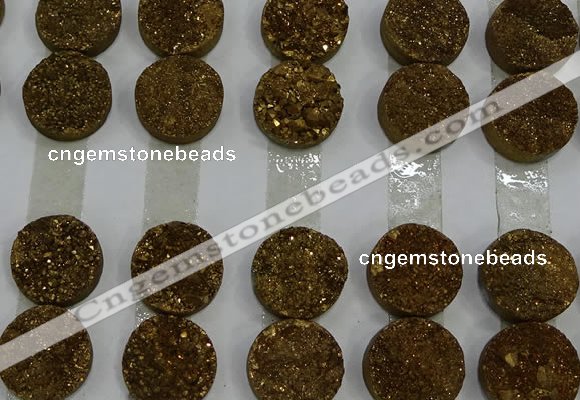 CGC130 18mm flat round druzy quartz cabochons wholesale