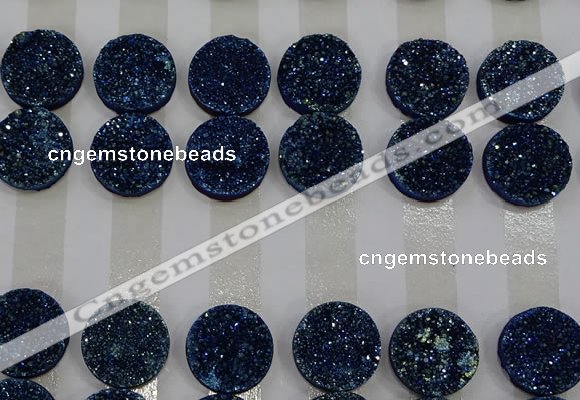 CGC132 18mm flat round druzy quartz cabochons wholesale