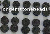 CGC134 18mm flat round druzy quartz cabochons wholesale