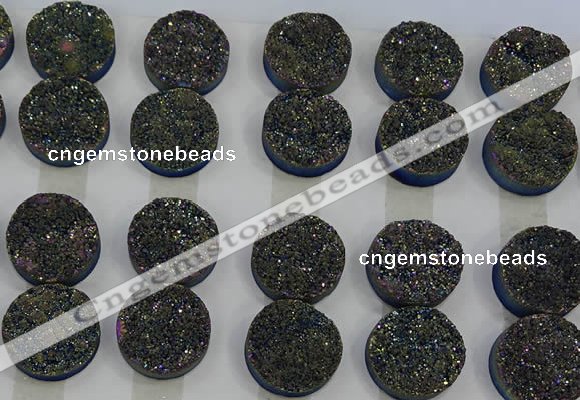 CGC134 18mm flat round druzy quartz cabochons wholesale