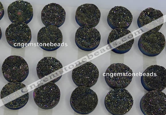 CGC134 18mm flat round druzy quartz cabochons wholesale