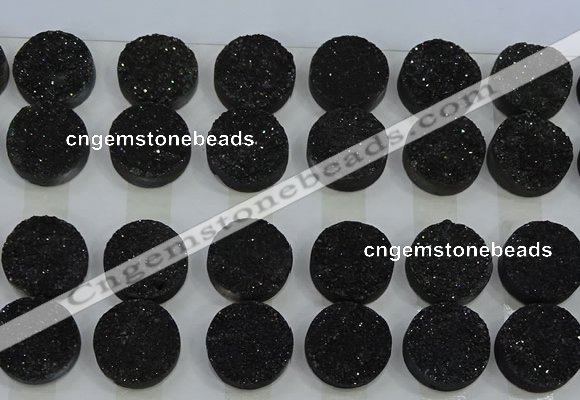 CGC135 18mm flat round druzy quartz cabochons wholesale