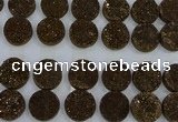 CGC141 20mm flat round druzy quartz cabochons wholesale