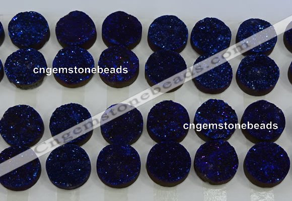 CGC142 20mm flat round druzy quartz cabochons wholesale