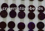 CGC145 20mm flat round druzy quartz cabochons wholesale