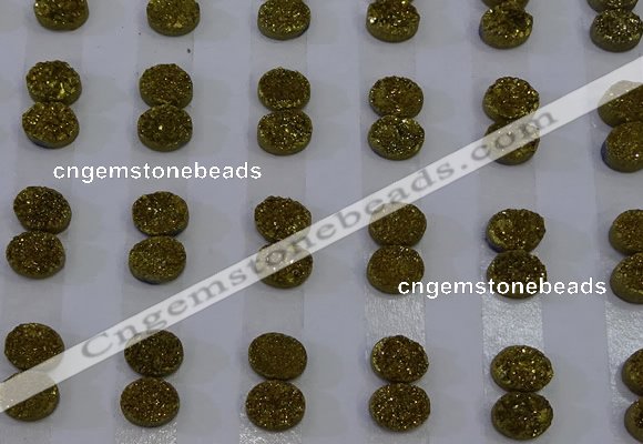 CGC150 8*10mm oval druzy quartz cabochons wholesale