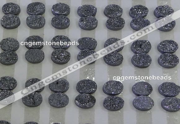 CGC156 8*10mm oval druzy quartz cabochons wholesale