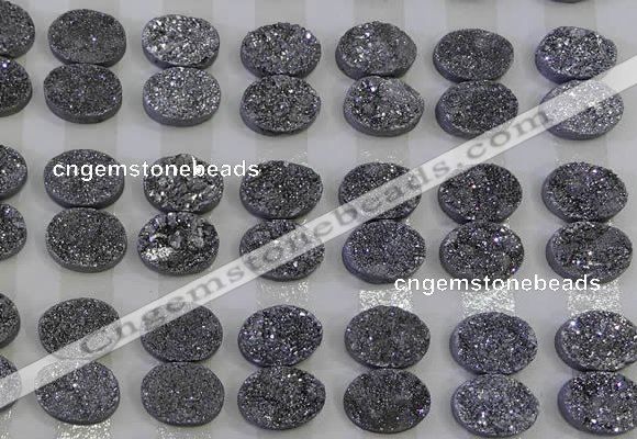 CGC172 12*16mm oval druzy quartz cabochons wholesale