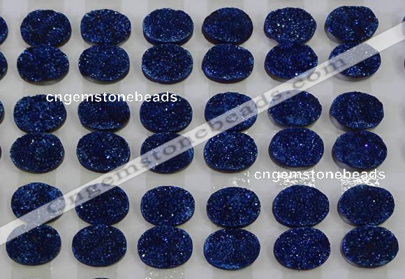 CGC173 12*16mm oval druzy quartz cabochons wholesale