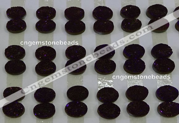 CGC175 12*16mm oval druzy quartz cabochons wholesale