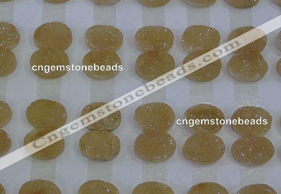 CGC185 13*18mm oval druzy quartz cabochons wholesale