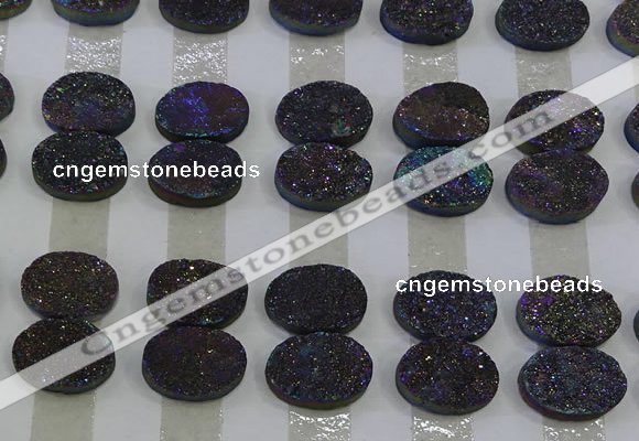 CGC186 13*18mm oval druzy quartz cabochons wholesale