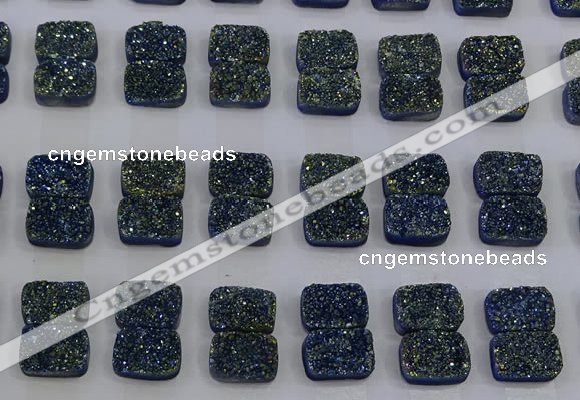 CGC201 10*14mm rectangle druzy quartz cabochons wholesale