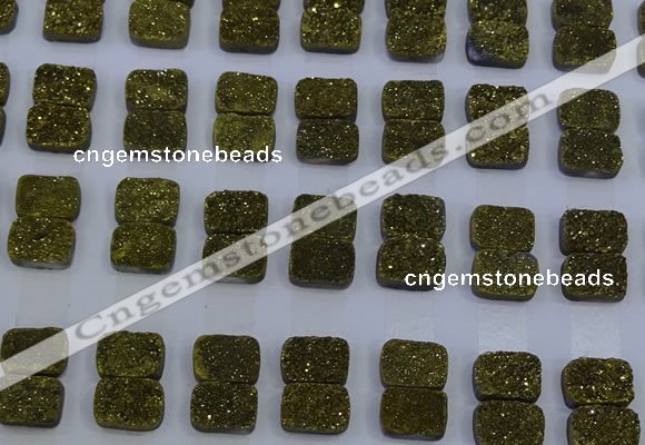 CGC202 10*14mm rectangle druzy quartz cabochons wholesale