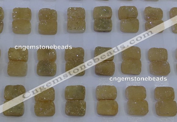 CGC203 10*14mm rectangle druzy quartz cabochons wholesale