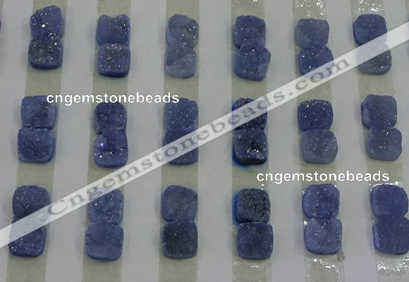 CGC211 10*10mm square druzy quartz cabochons wholesale