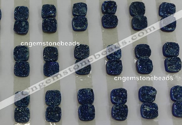 CGC213 10*10mm square druzy quartz cabochons wholesale