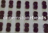 CGC214 10*10mm square druzy quartz cabochons wholesale