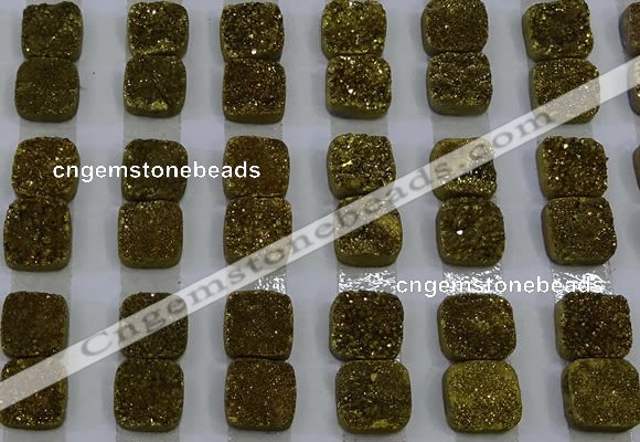 CGC217 10*10mm square druzy quartz cabochons wholesale