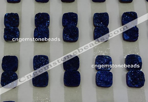 CGC219 10*10mm square druzy quartz cabochons wholesale