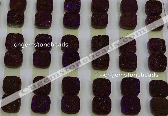 CGC222 12*12mm square druzy quartz cabochons wholesale