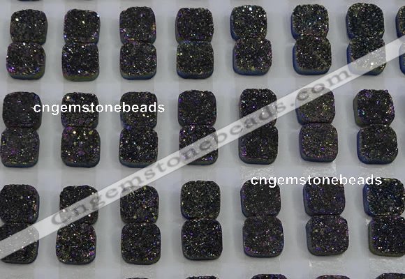 CGC228 12*12mm square druzy quartz cabochons wholesale