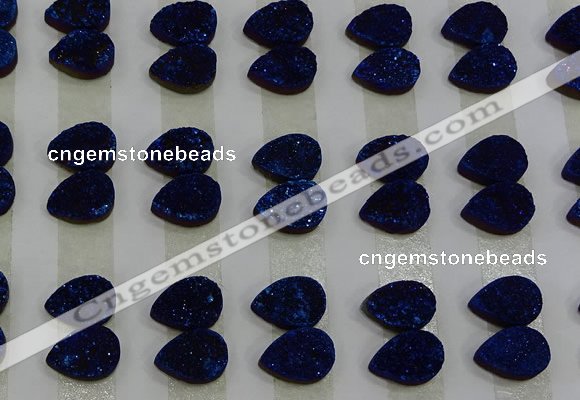 CGC230 10*14mm flat teardrop druzy quartz cabochons wholesale