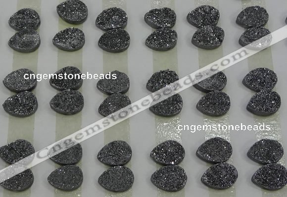 CGC233 10*14mm flat teardrop druzy quartz cabochons wholesale