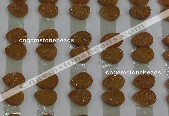 CGC234 10*14mm flat teardrop druzy quartz cabochons wholesale